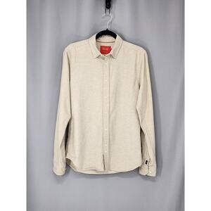 Scotch & Soda Shirt Mens Medium Beige Regular Fit Button Front Cotton Casual